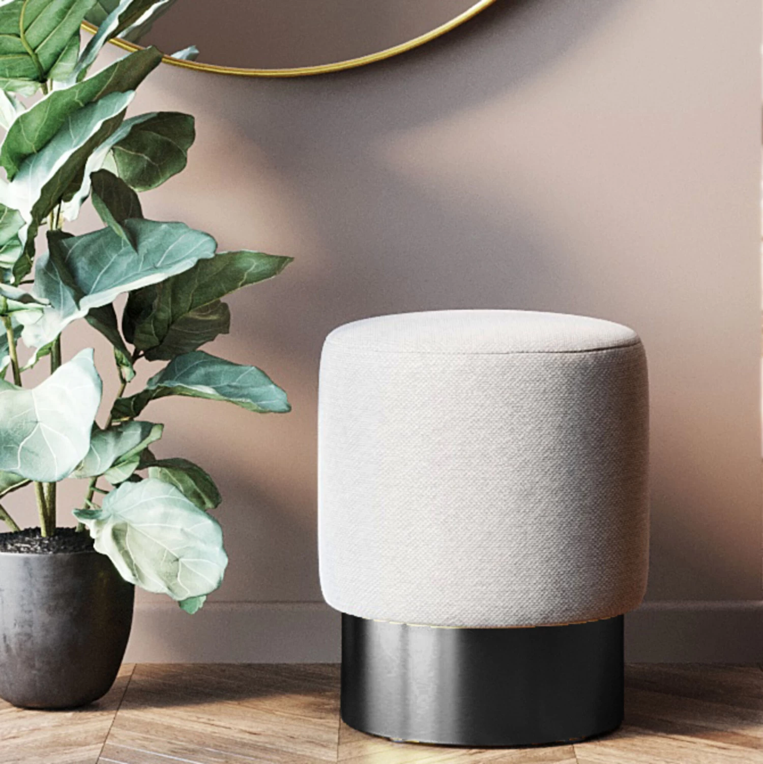 Hocker Cherry Creme Black Ø36cm