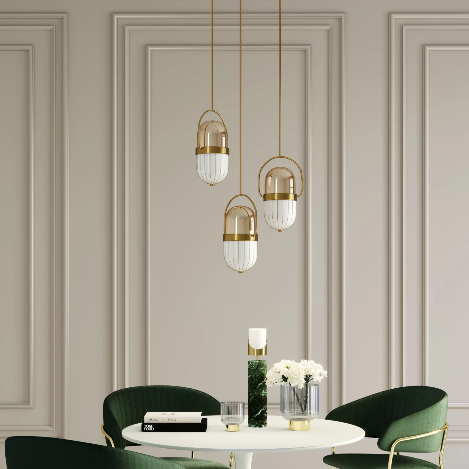 Armlehnstuhl Belle Velvet Grün (2/Set) – Bild 3