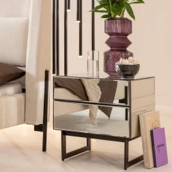 Kommode Klein Soran Schwarz 49x50cm