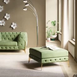 Hocker Bellissima Velvet Grün 80