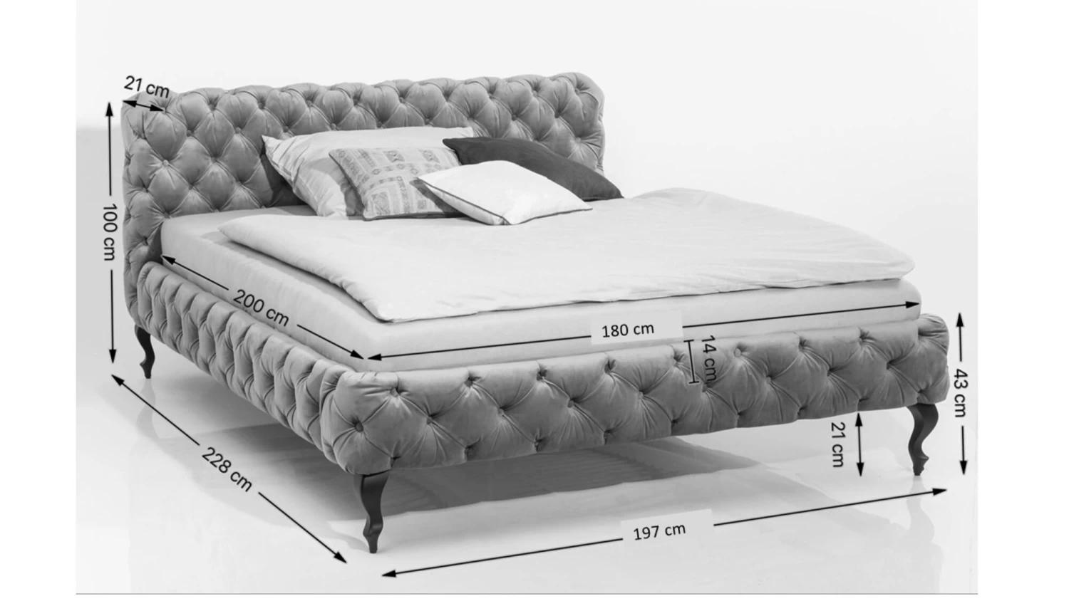 Bett Desire Velvet Rose 180x200cm – Bild 9