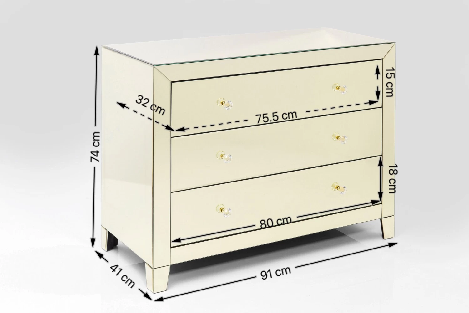 Kommode Luxury Pearl 3 Schübe – Bild 10