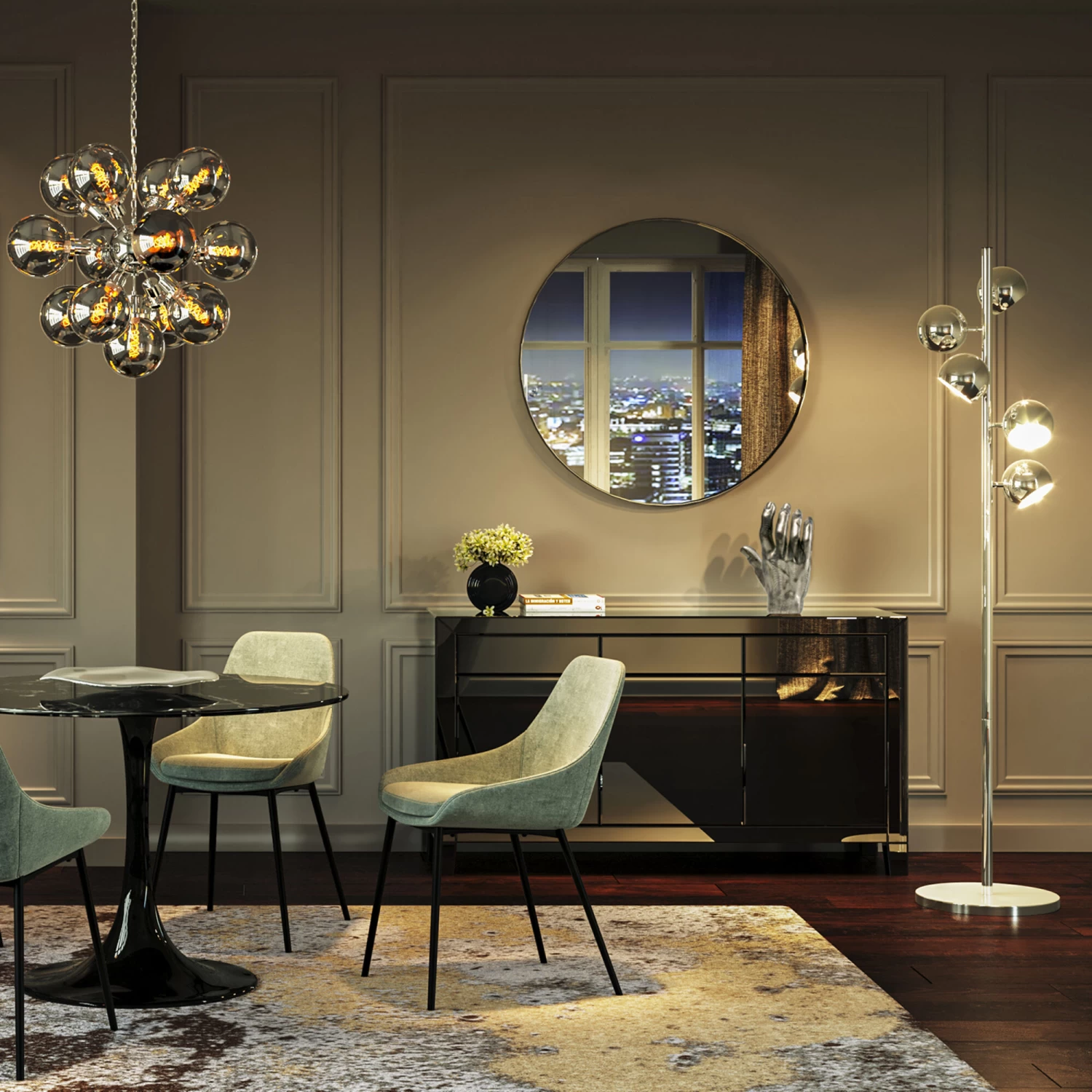 Spiegel Curve Round Stainless Steel Ø100cm