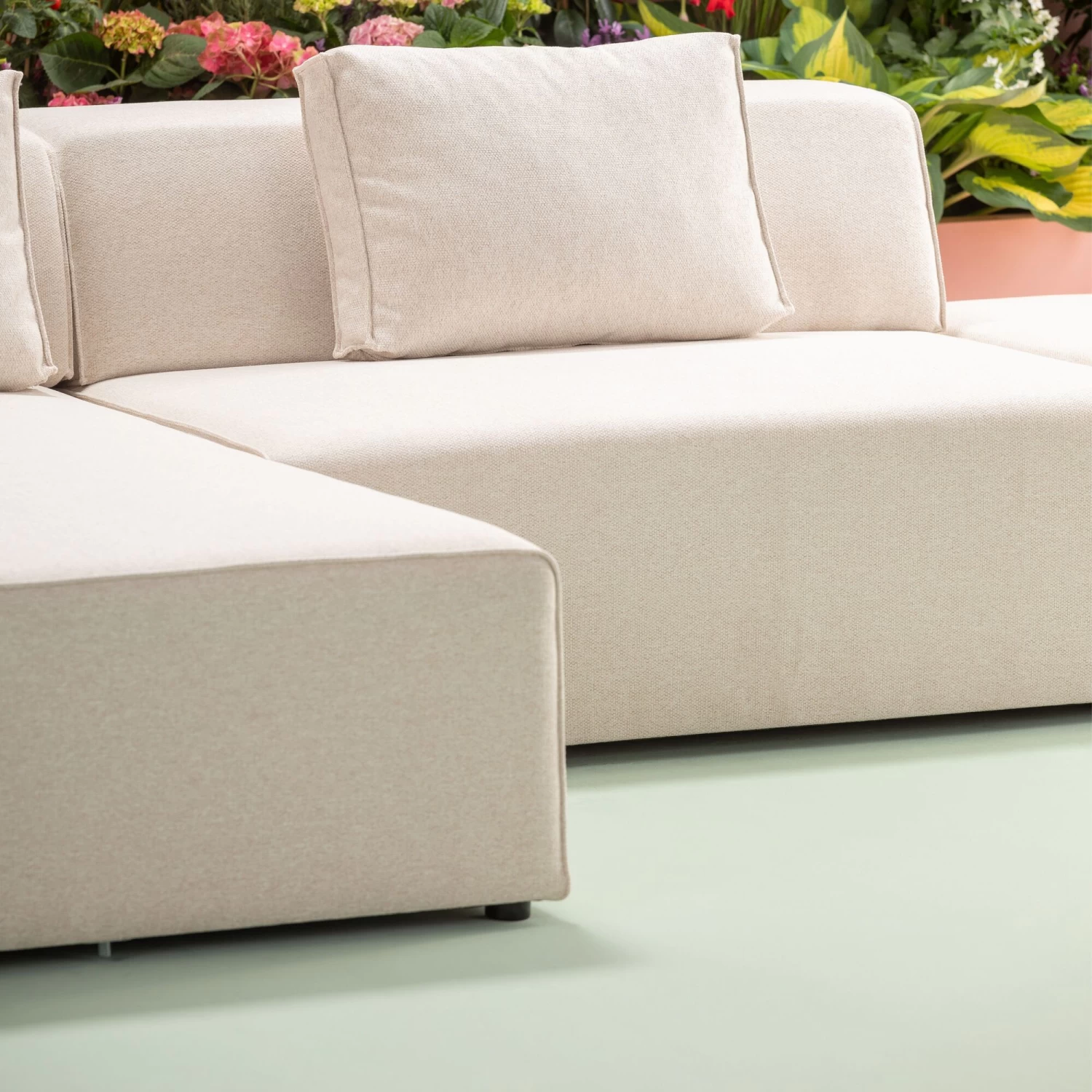 Ecksofa Infinity Ottomane Creme Links – Bild 3