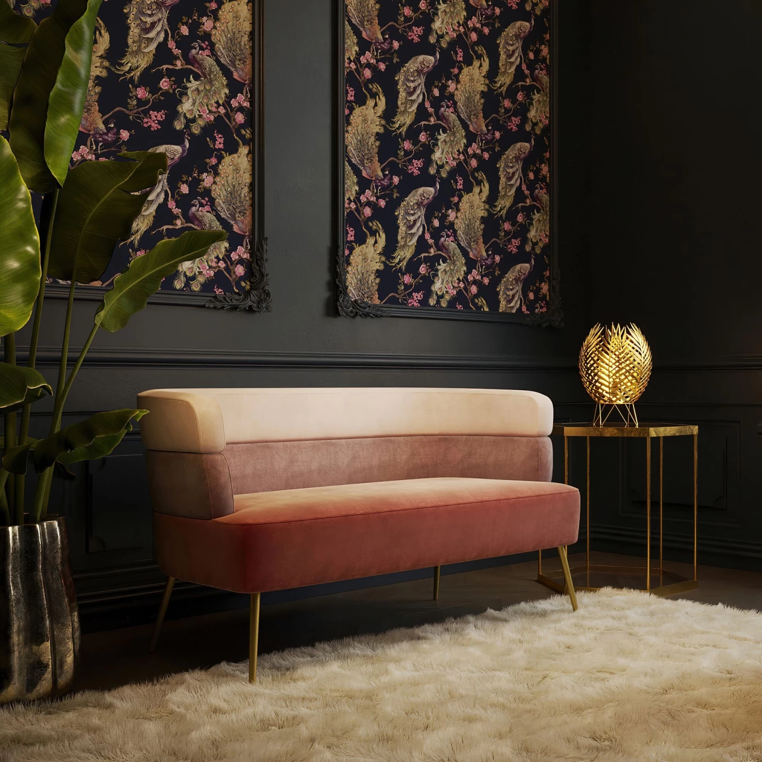 Sofa Sandwich 2-Sitzer Rosa