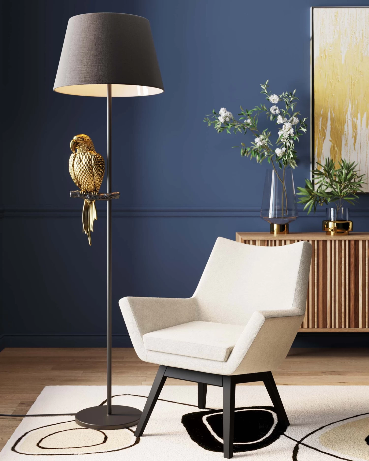 Stehleuchte Animal Parrot Gold 176cm – Bild 3