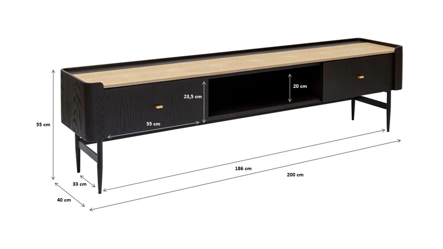 Lowboard Milano 200x55cm – Bild 19