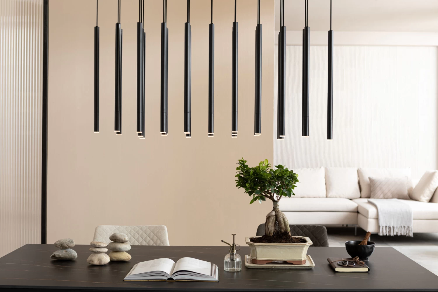 HĂ€ngeleuchte Living Vegas Schwarz Matt LED 120cm â Bild 2