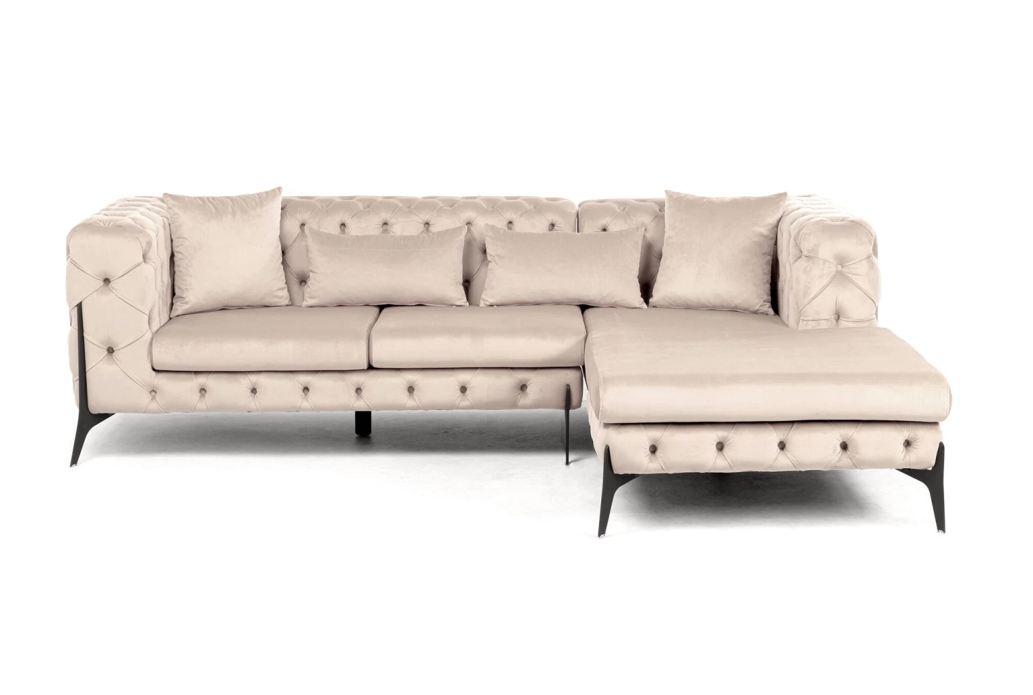 Ecksofa Bellissima Velvet Taupe Rechts – Bild 8