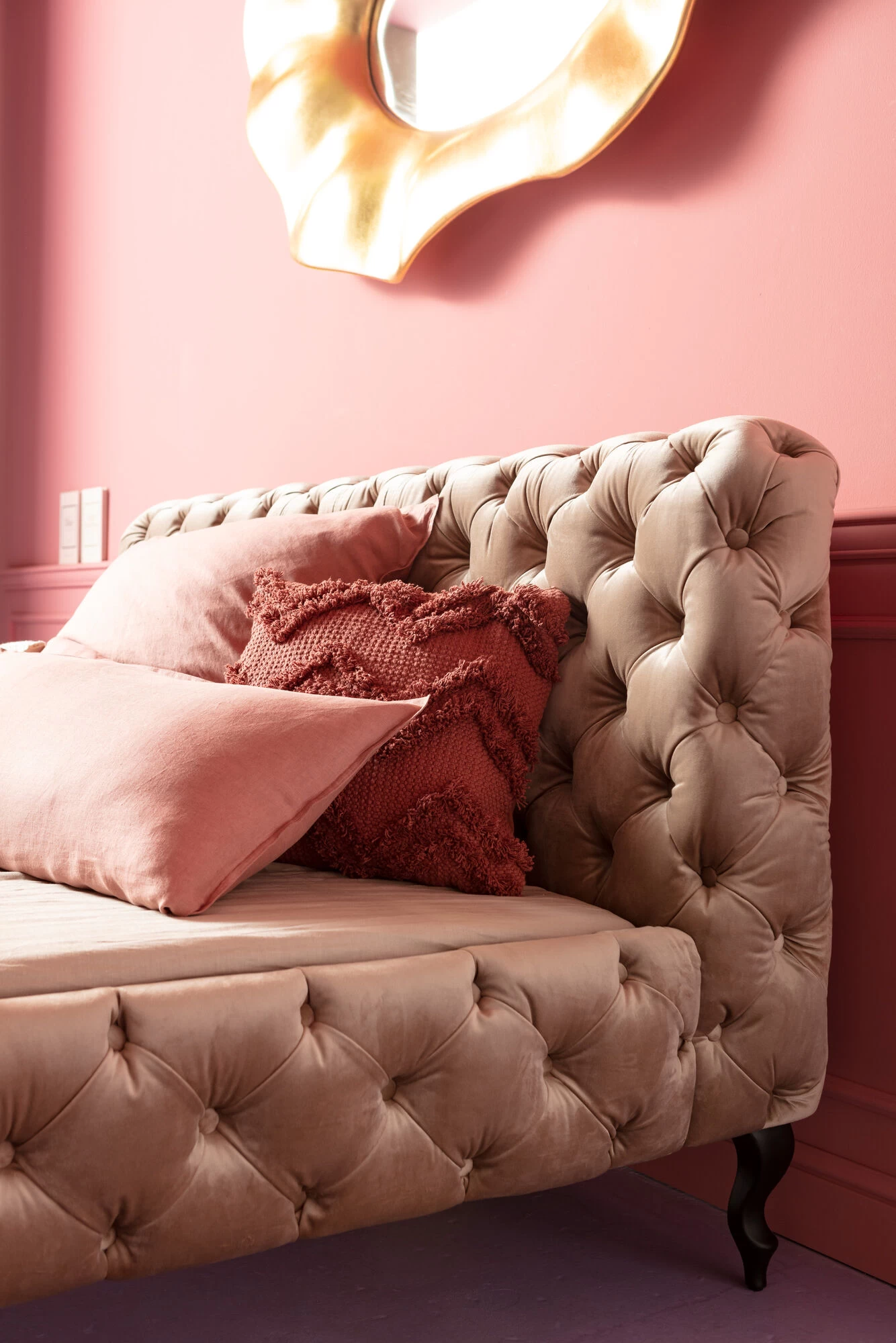 Bett Desire Velvet Ecru 180x200cm – Bild 2