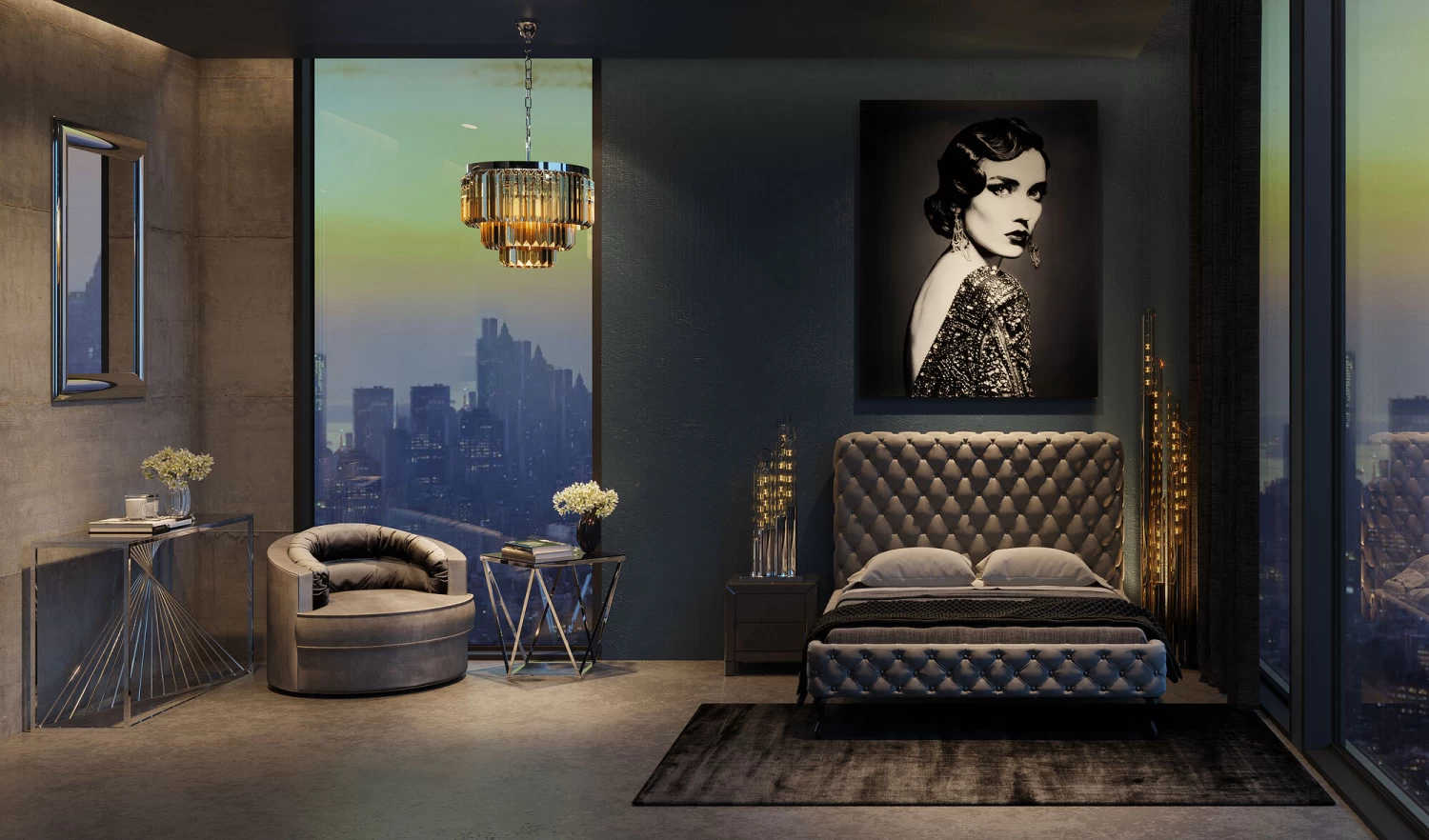 Bett Desire Hoch Silbergrau 160x200 Cm