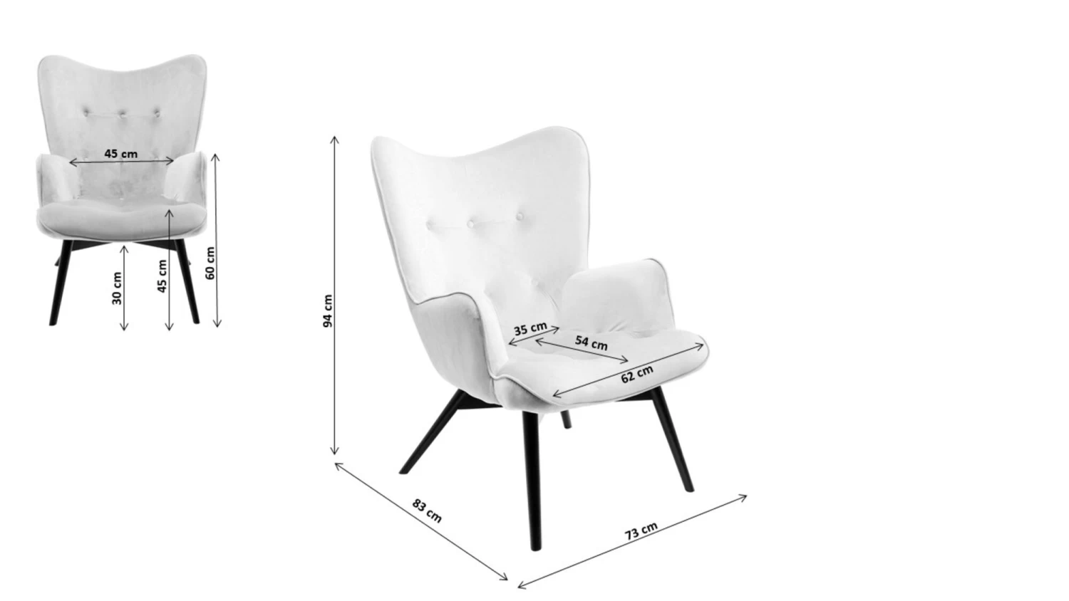 Sessel Black Vicky Velvet Yellow – Bild 8