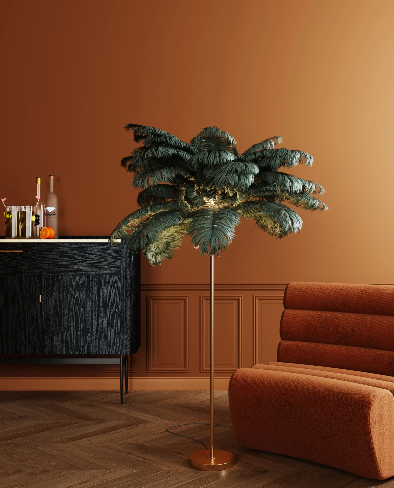 Stehleuchte Feather Palm Grün 165cm – Bild 2