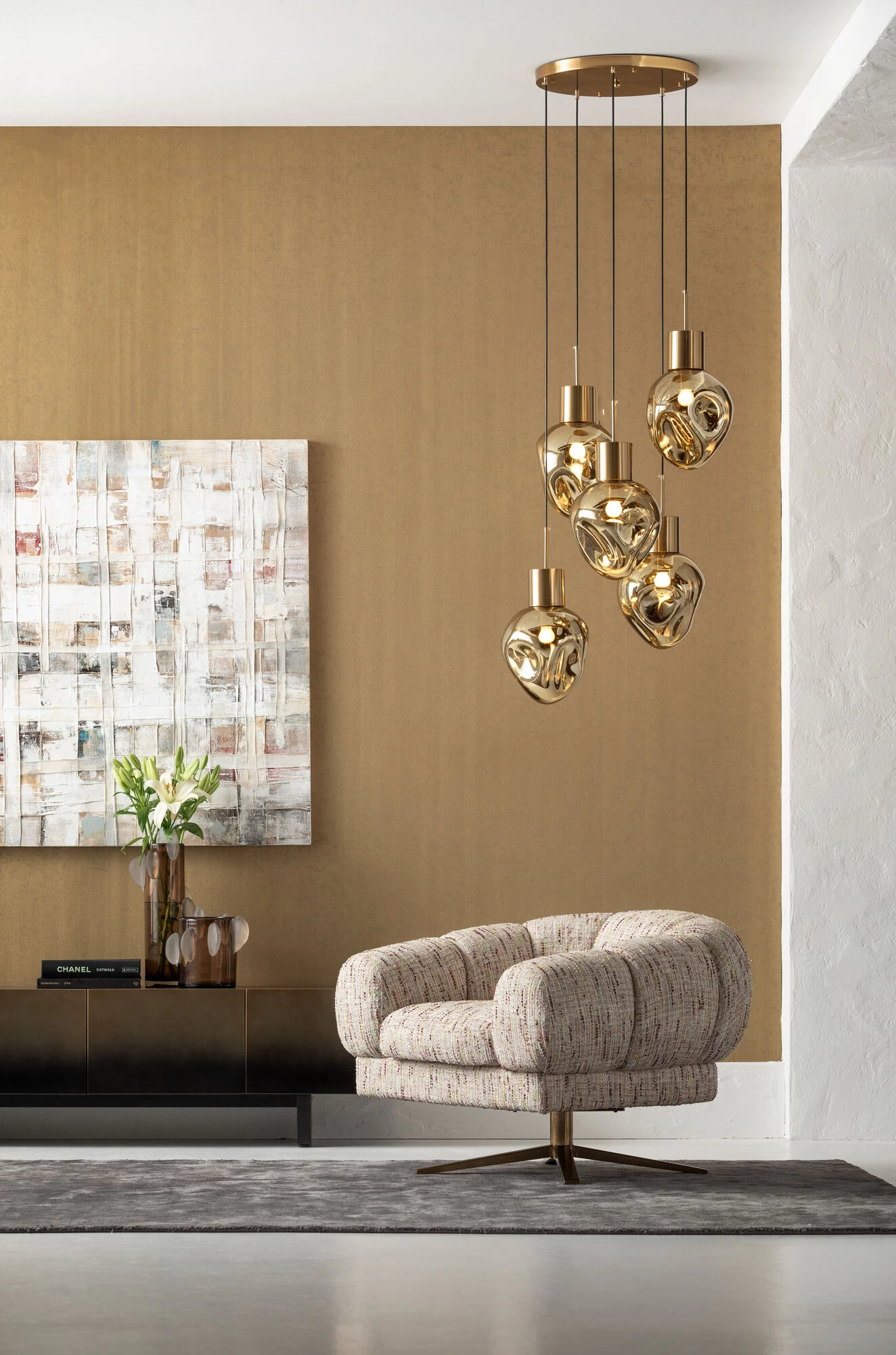 Hängeleuchte Supernova Amber Cinque Ø50cm