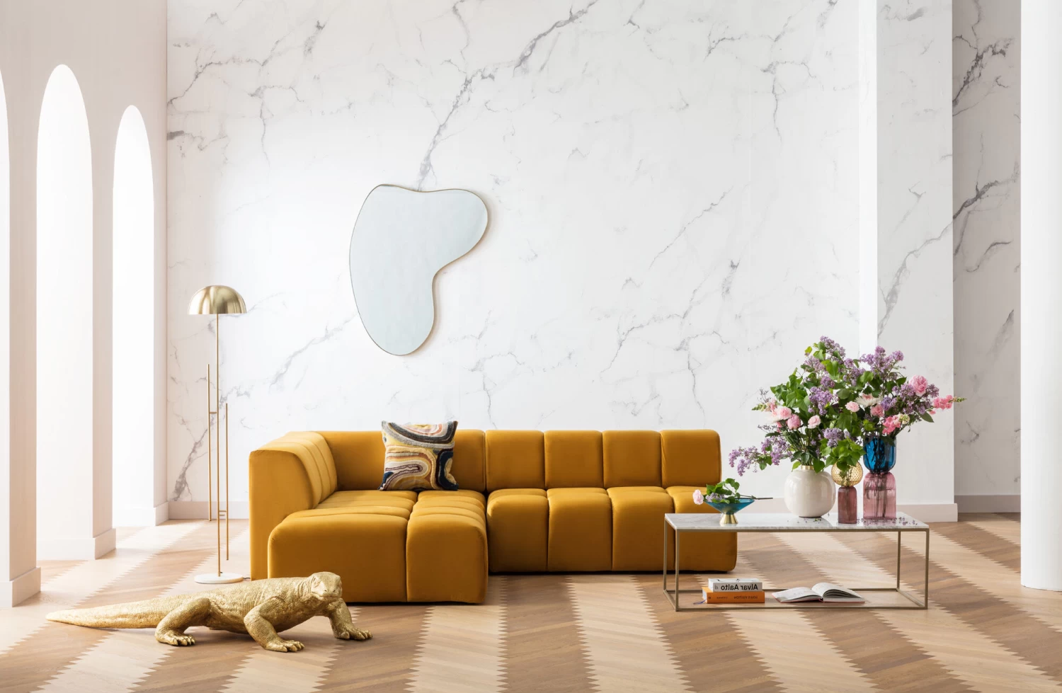 Couchtisch Key West Gold 120x60cm – Bild 3