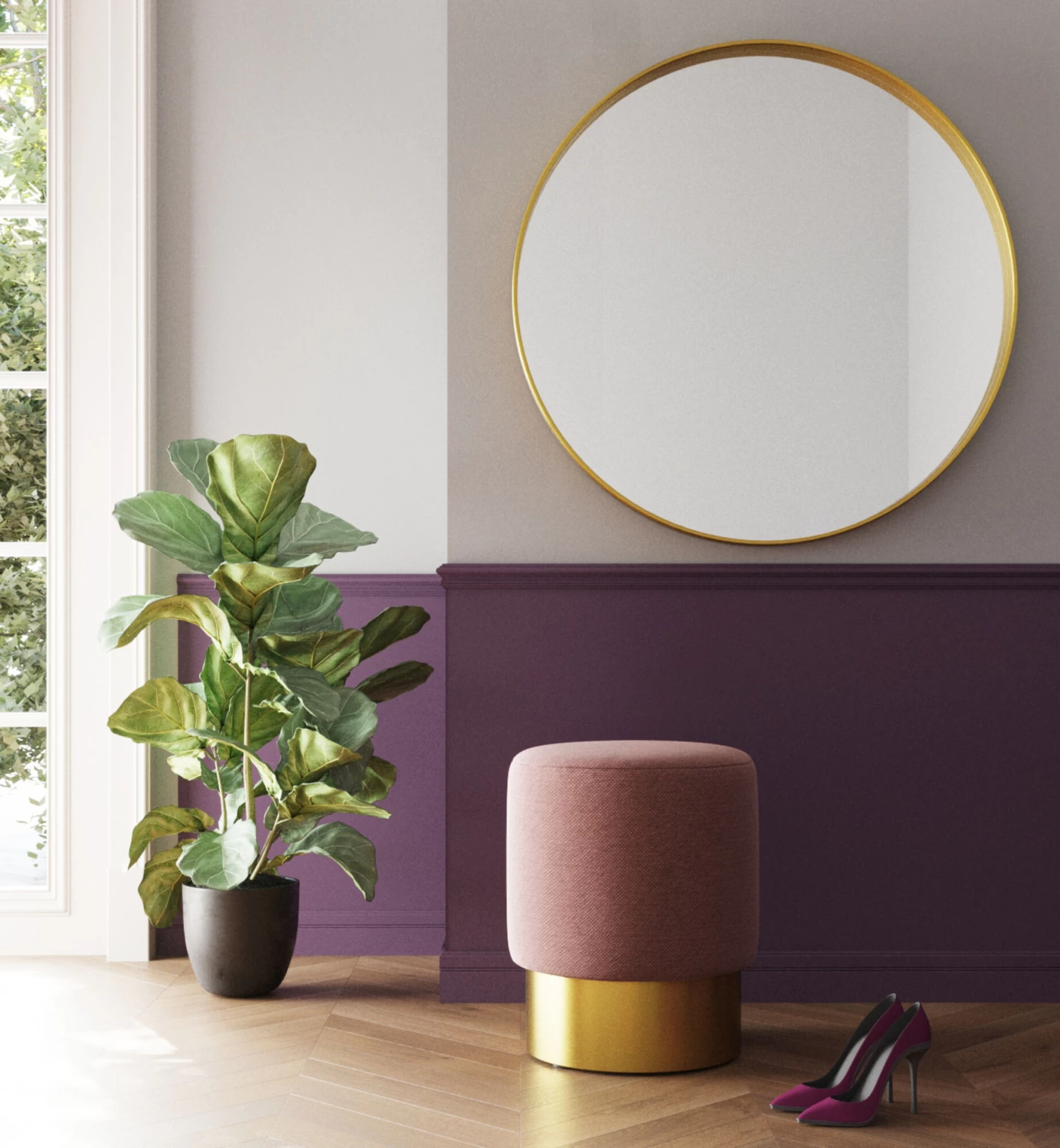 Hocker Cherry Lina Rose Brass Ø35cm