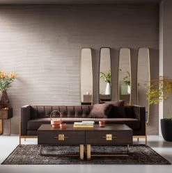Sofa Loft 3-Sitzer Braun