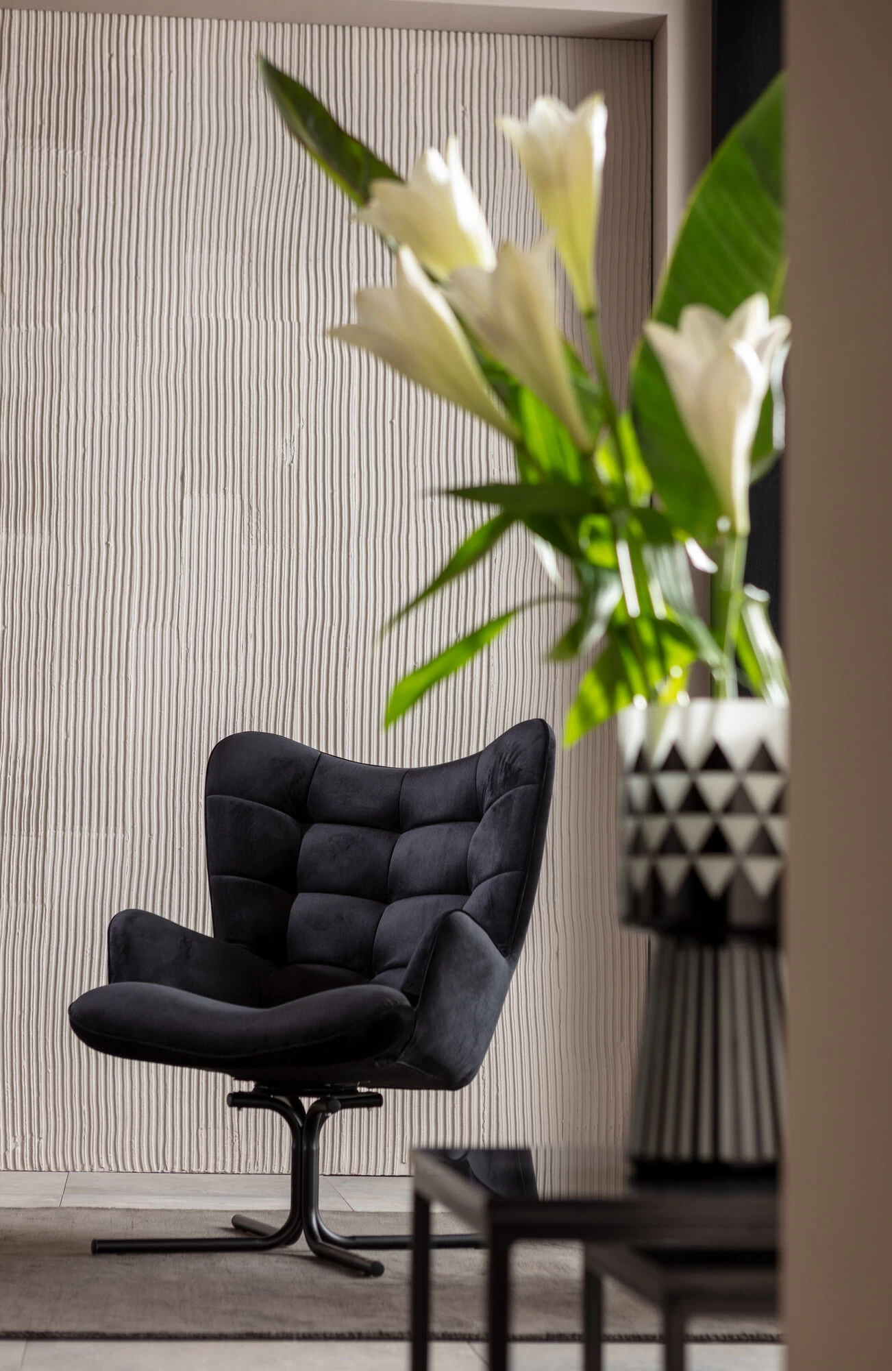 Drehsessel Oscar Velvet Schwarz – Bild 2