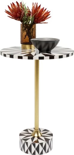 Beistelltisch Domero Star Braun Weiß Ø40cm