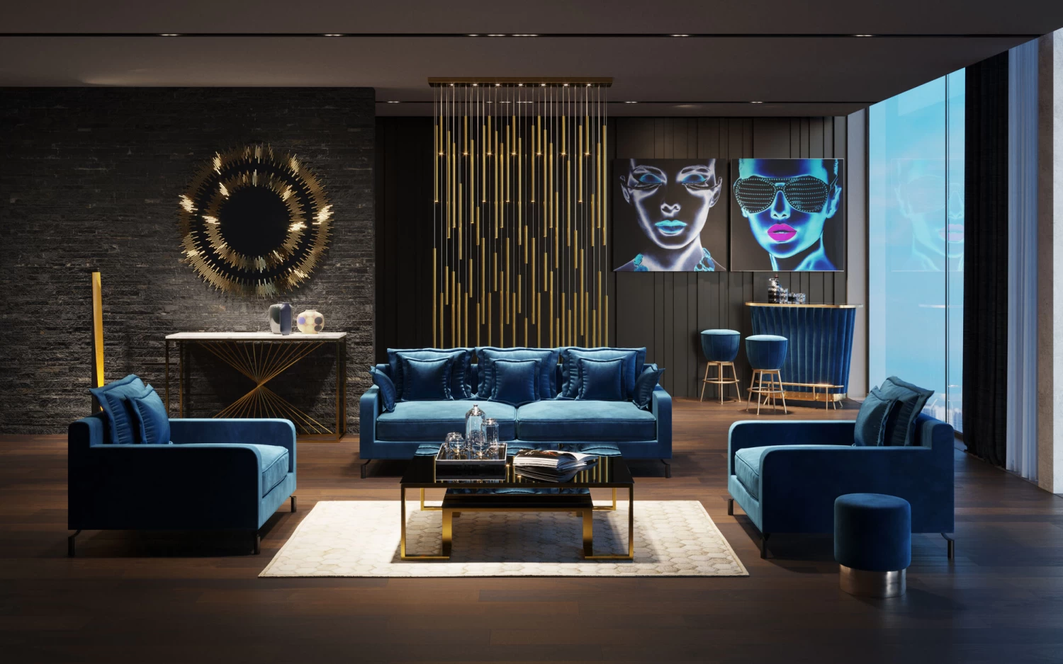 Spiegel Solare Gold Ø132cm – Bild 4