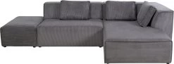 Ecksofa Infinity Ottomane Cord Grau Rechts