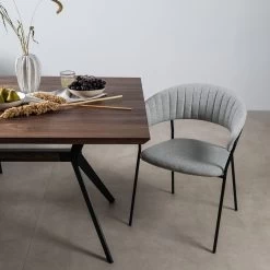 Armlehnstuhl Belle Hellgrau (2/Set)