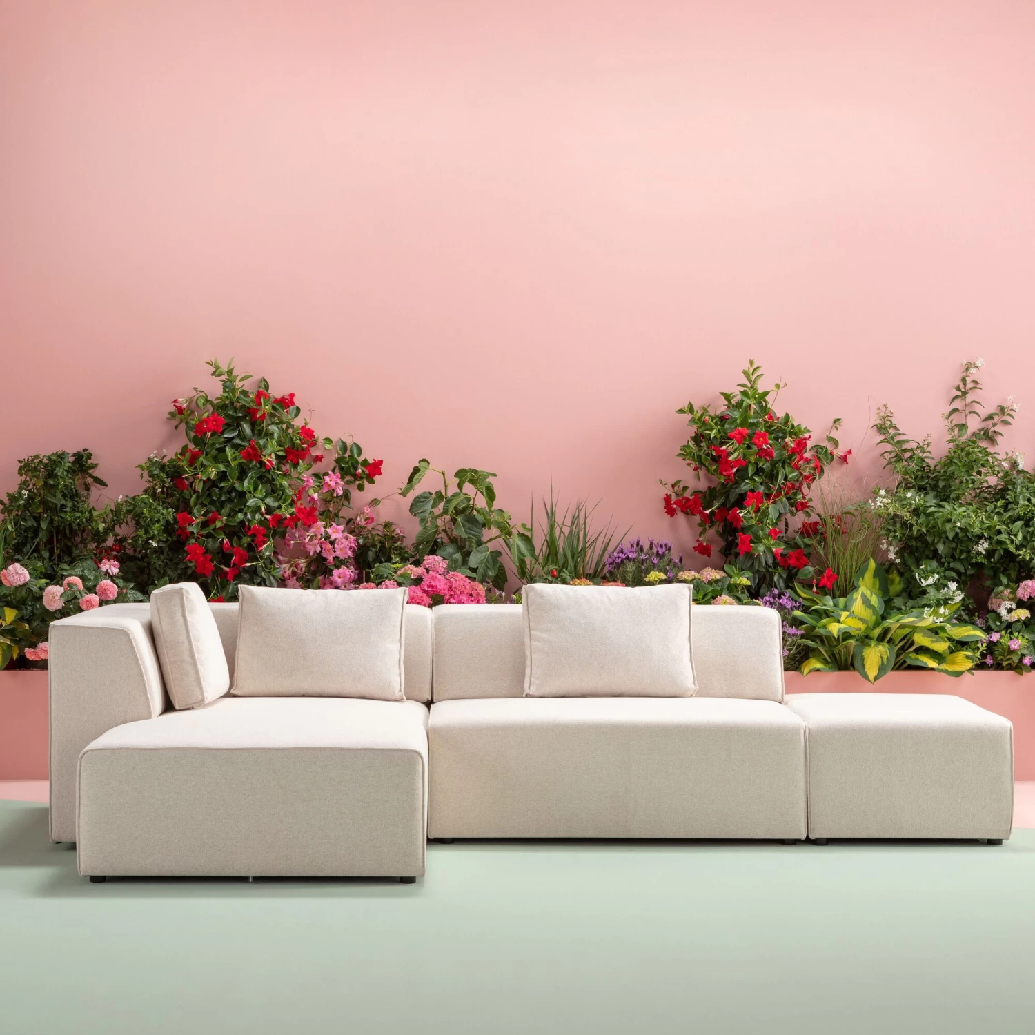 Ecksofa Infinity Ottomane Creme Links