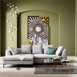 Ecksofa Gianni Cord Grau Links