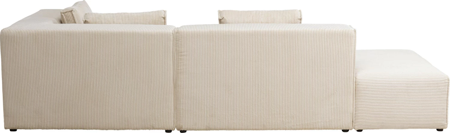 Ecksofa Infinity Ottomane Cord Creme Rechts – Bild 4