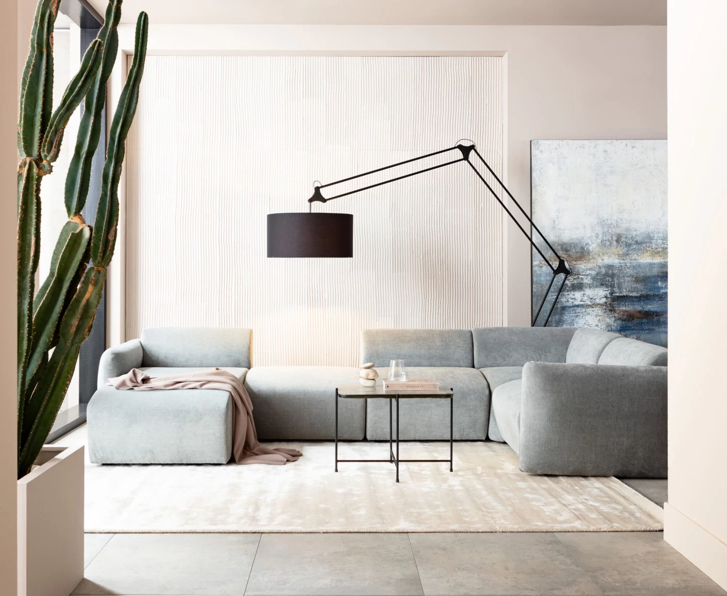 Lucca Ottomane Elements Grau Links 90cm