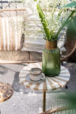 Beistelltisch Domero Cirque Gold Weiß Ø40cm