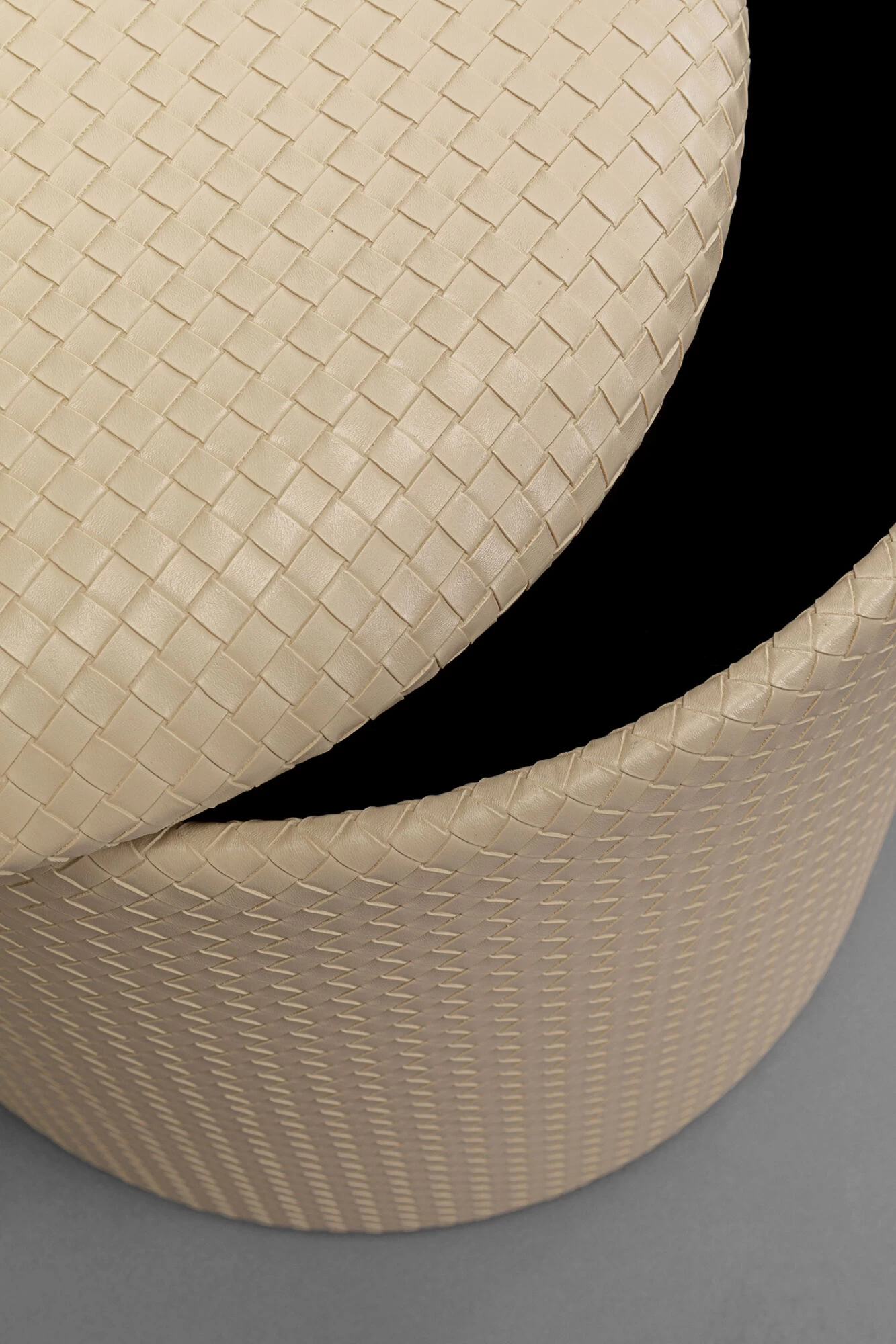 Hocker Venezia Storage Beige Ø40cm – Bild 3