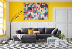 Ecksofa Gianni Velvet Grau Links Schwarz