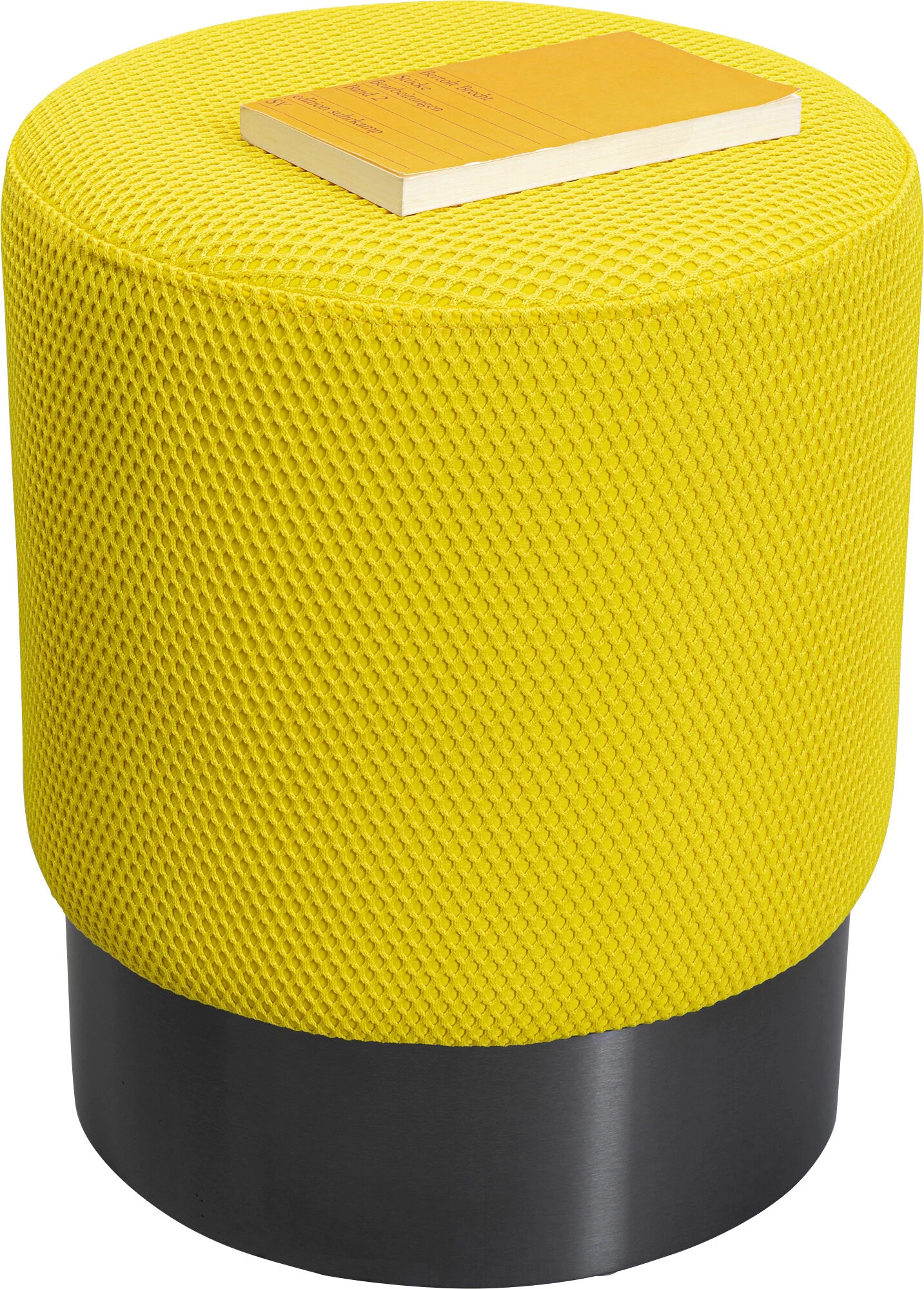 Hocker Jody Gelb Mesh Schwarz Ø35cm – Bild 2
