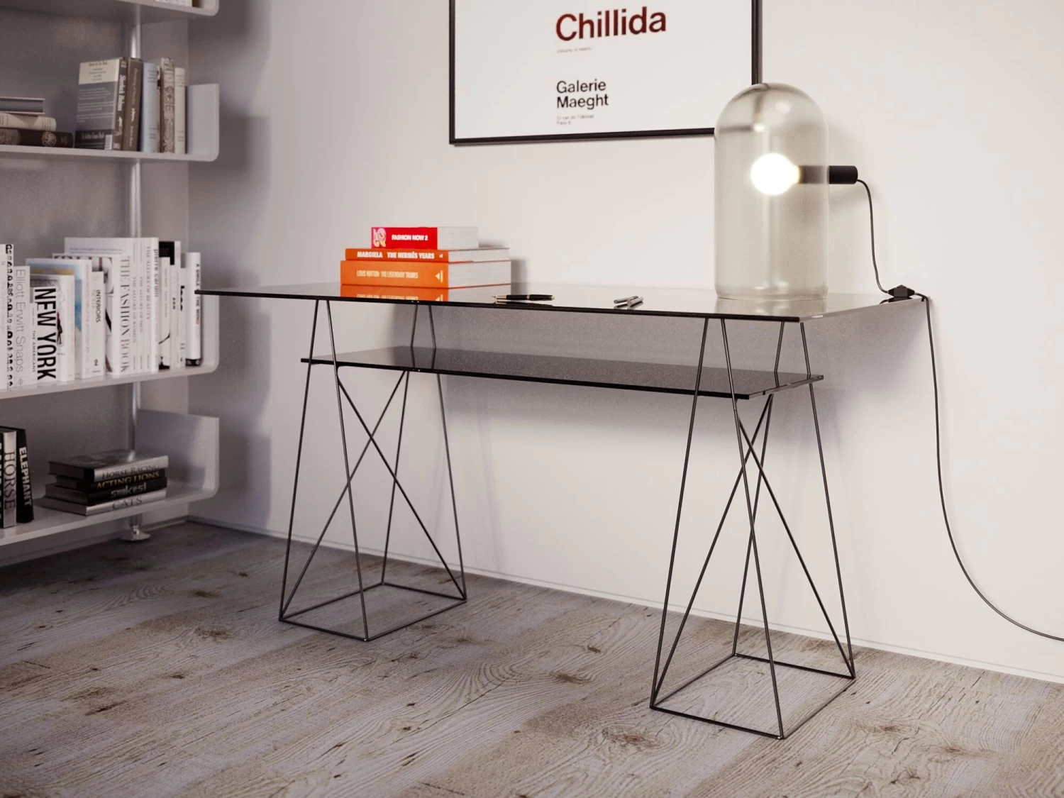 Tisch Polar Schwarz 8mm ESG 135x65cm – Bild 3