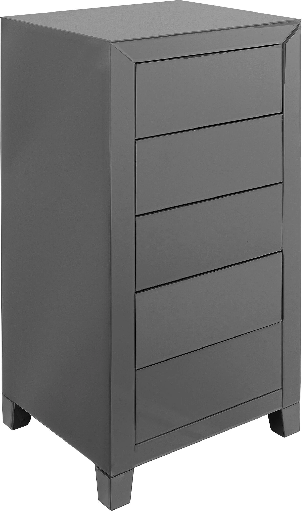 Hochkommode Luxury Push 5 Schübe Grau – Bild 5