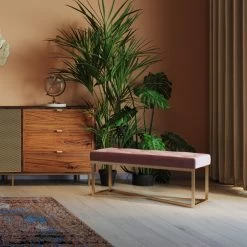 Bank Crossover Rose Brass 90x40cm