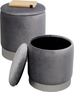 Hocker Cherry Storage Grau Silber (2/Set)