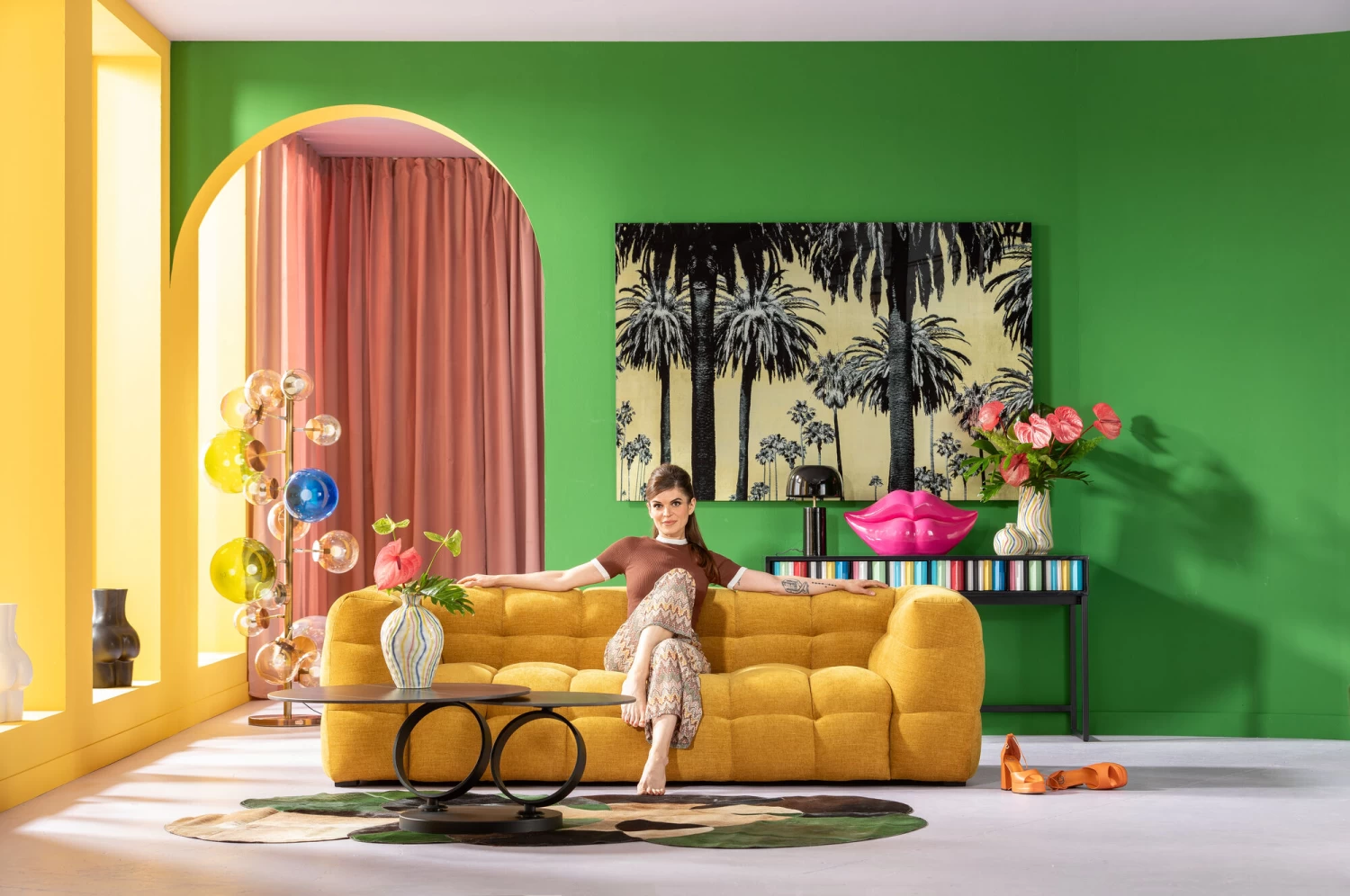 Sofa 3-Sitzer Salamanca Gelb 240cm – Bild 2