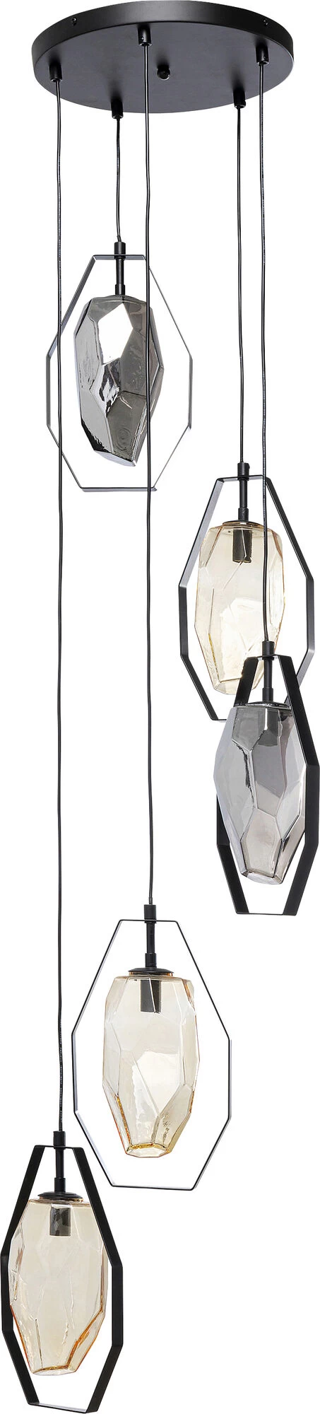 Hängeleuchte Diamond Fever Spiral Schwarz Ø42cm