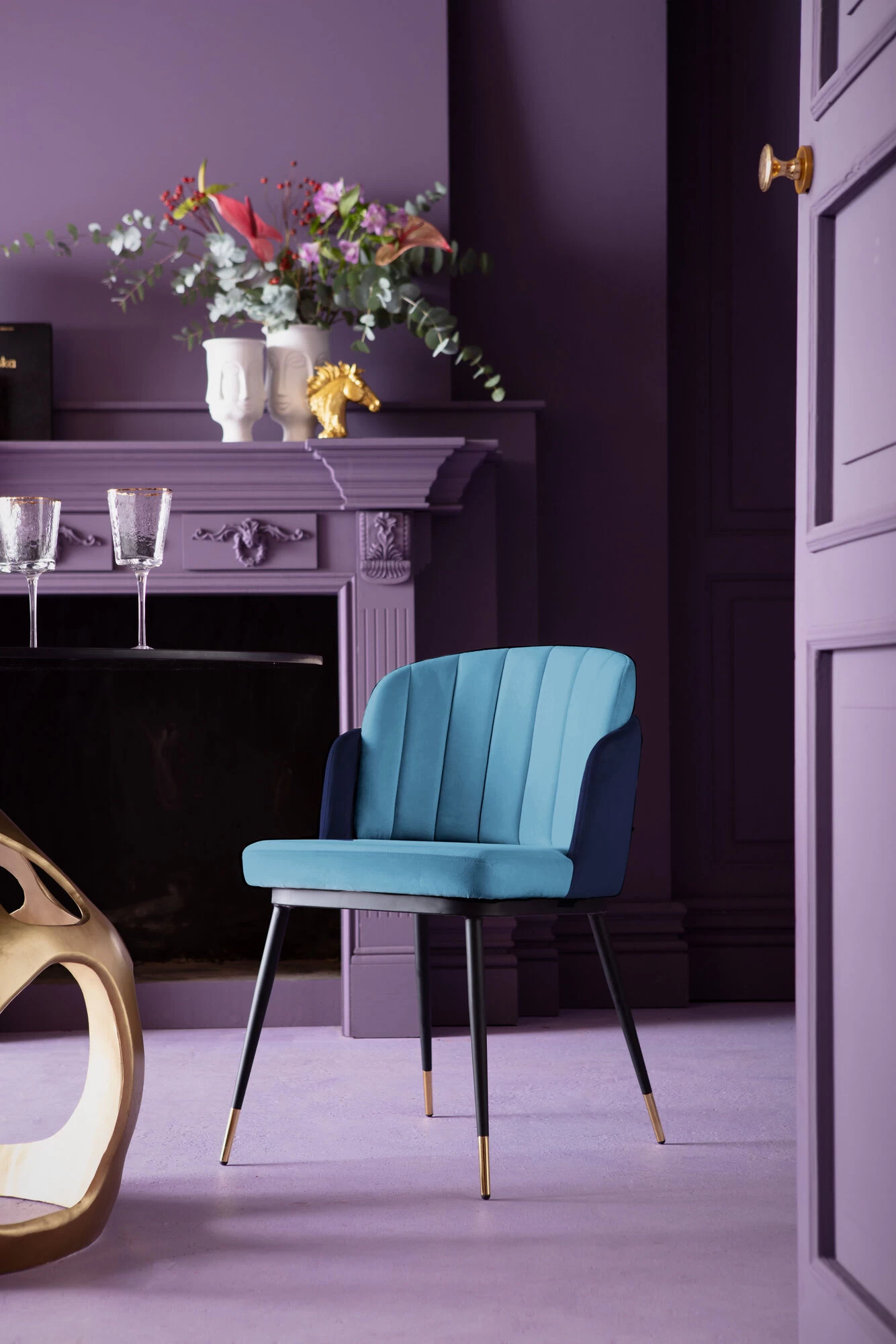 Stuhl Hojas Blau – Bild 2