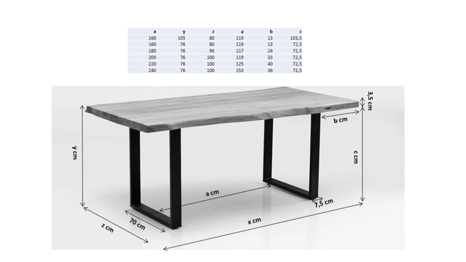 Tisch Harmony Schwarz 160x80 – Bild 8