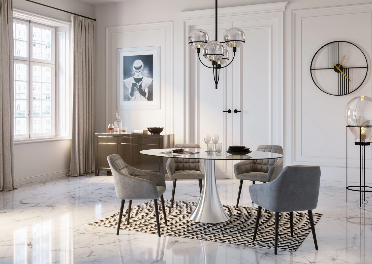 Sideboard Luxury Push Grau – Bild 8