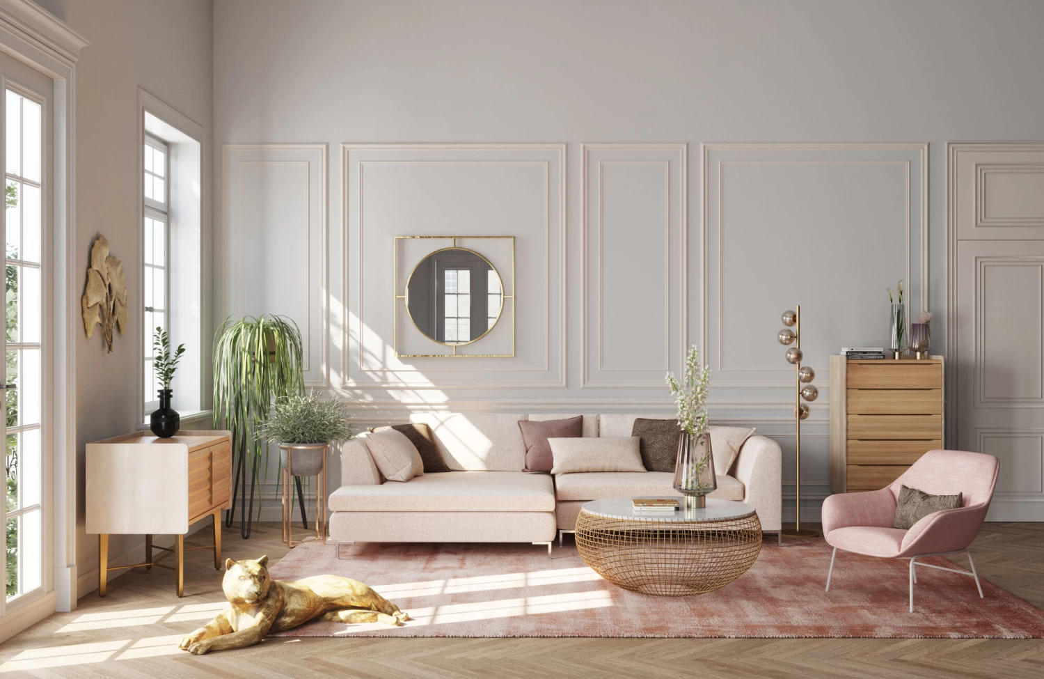 Spiegel Stanford Frame Gold Ø90cm – Bild 2