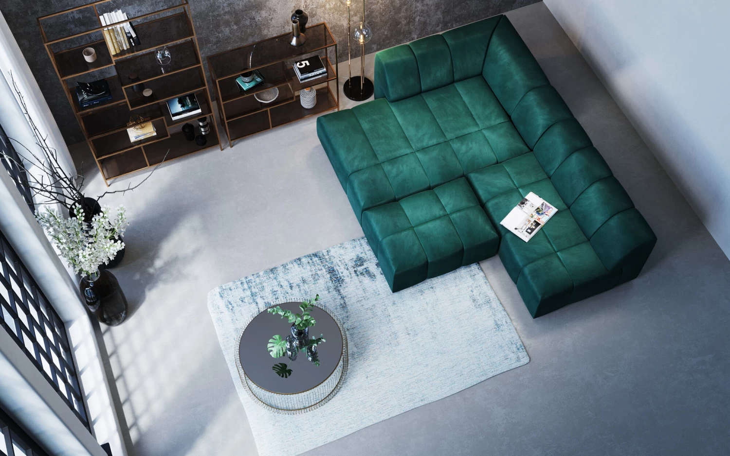 Hocker Belami Velvet Dunkelgrün – Bild 5