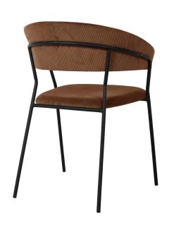 Armlehnstuhl Belle Cord Braun (2/Set)