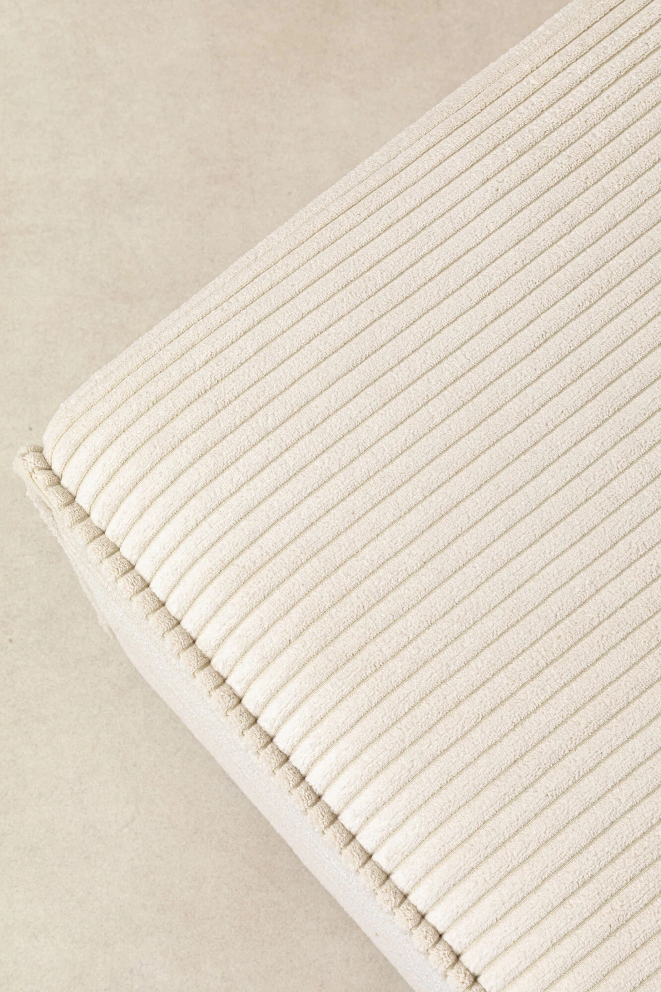 Ecksofa Infinity Ottomane Cord Creme Rechts – Bild 9