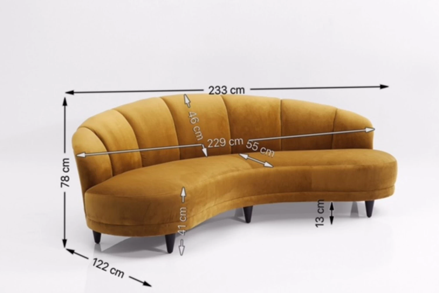 Sofa Dschinn 3-Sitzer Amber 233cm – Bild 20