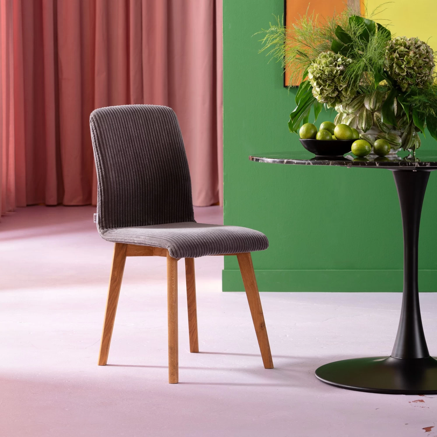 Stuhl Lara Cord Grau