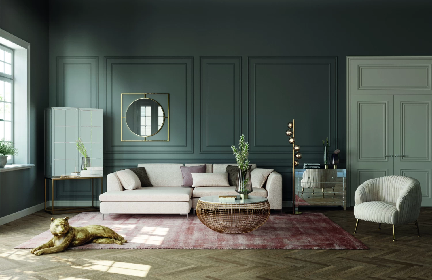 Spiegel Stanford Frame Gold Ø90cm – Bild 3